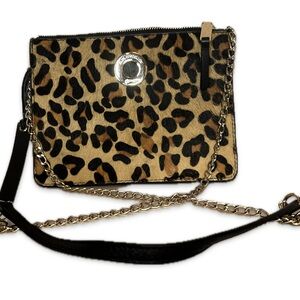 👜 Genuine Leather Leopard Print Crossbody Purse 👜